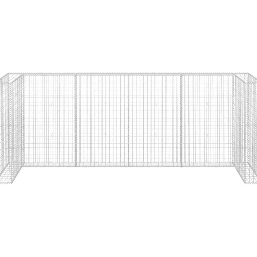 Online Kivikoriseinä roska-astioille galvanoitu teräs 320x100x120cm Roskakatokset