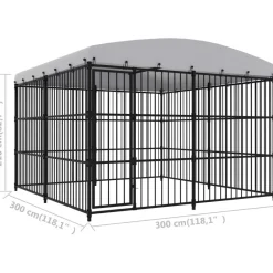 Koiratarha katoksella, 300x300x210cm*FinePRICE Clearance