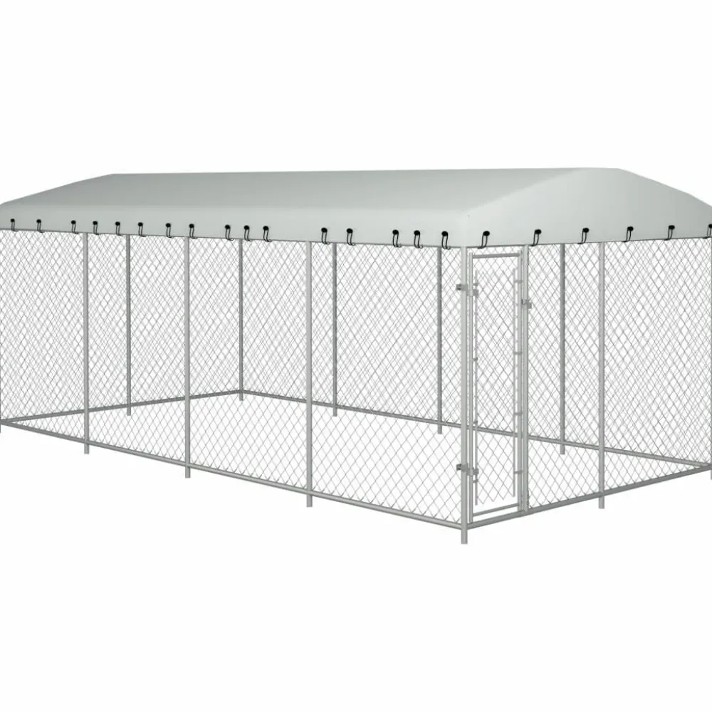 Koiratarha katoksella, 8x4x2m*FinePRICE Clearance