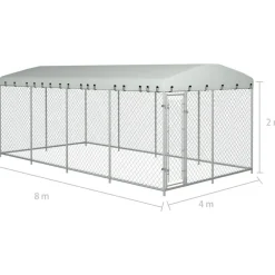 Koiratarha katoksella, 8x4x2m*FinePRICE Clearance