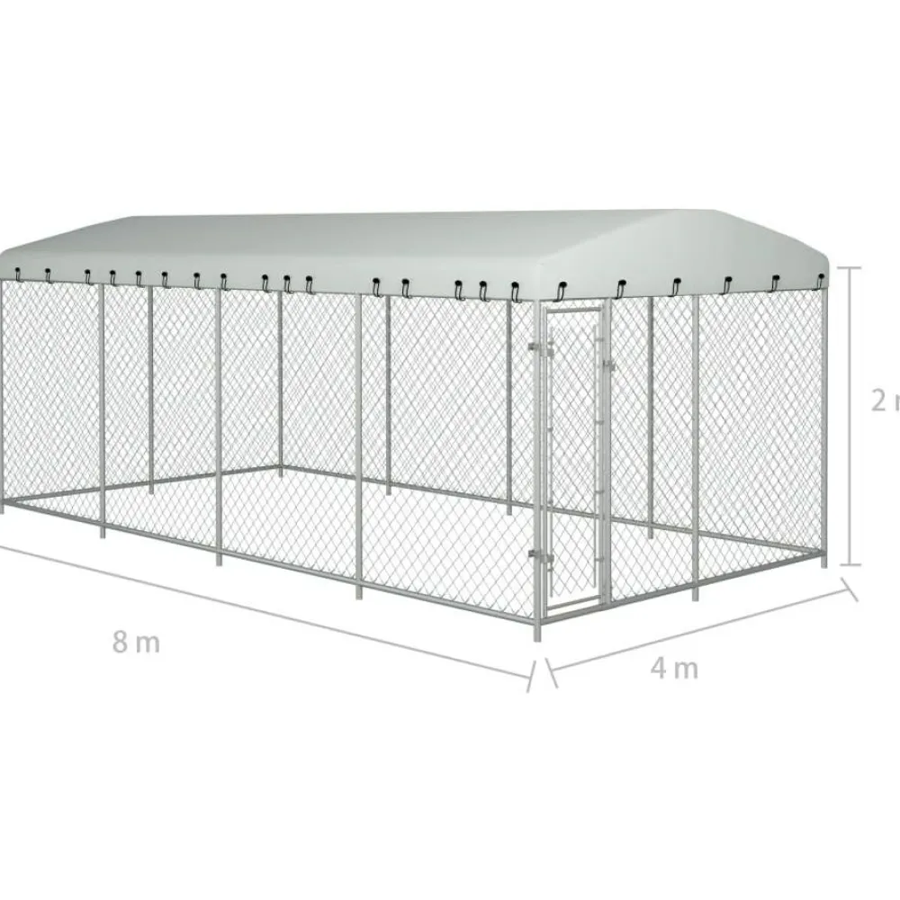 Koiratarha katoksella, 8x4x2m*FinePRICE Clearance