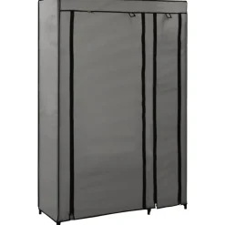 Kokoontaitettava vaatekaappi harmaa 110cm kangas*FinePRICE Discount