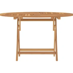 Discount Kokoontaittuva puutarhapöytä Ø 120x75 cm, tiikki Puutarhapöydät|Puiset Puutarhakalusteet