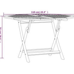 Discount Kokoontaittuva puutarhapöytä Ø 120x75 cm, tiikki Puutarhapöydät|Puiset Puutarhakalusteet