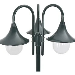 Kolmelyhtyinen pylväsvalaisin puutarhaan e27 220 cm vihreä*FinePRICE Outlet