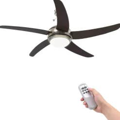 Clearance Koristeellinen tuuletinvalaisin valolla, 128 cm, ruskea Tuuletinvalaisimet
