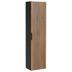 Korkea kaappi Loki 140x35x25 cm, tammi/musta*Interia Best