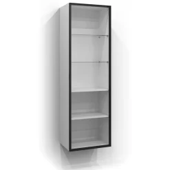 Discount Korkea kaappi lasiovella 50x160 cm kirkas lasi eri värejä Kylpyhuoneen Kaapit