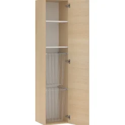 Korkea pyykkikaappi , 182x38cm, hyllyllä ja koreilla, eri vaihtoehtoja*Temal Discount