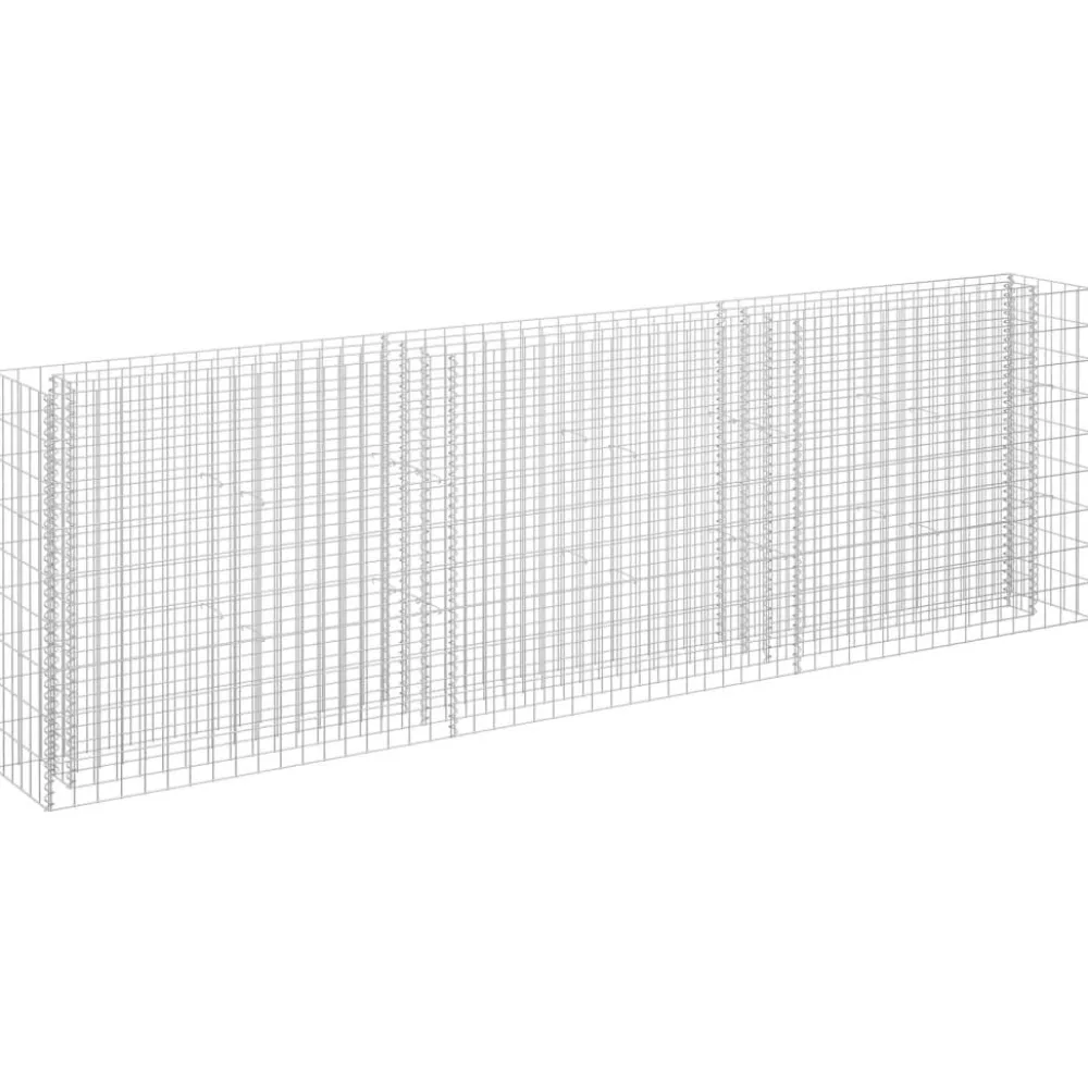 Discount Korotettu kivikori/kukkalaatikko 4, galvanoitu teräs, eri kokoja Muurikivet
