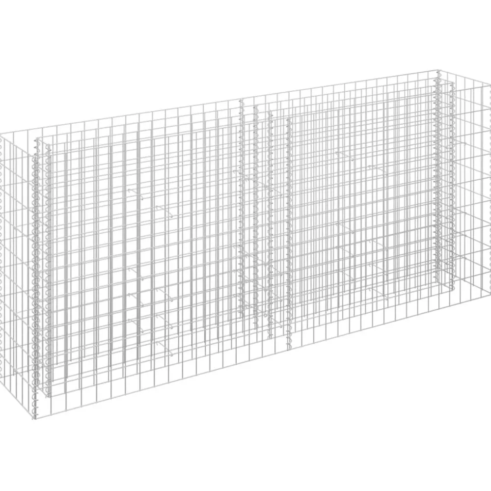 Discount Korotettu kivikori/kukkalaatikko 4, galvanoitu teräs, eri kokoja Muurikivet