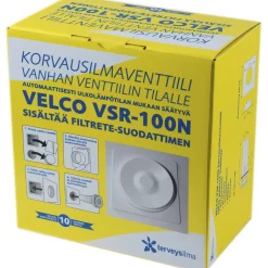 Korvausilmaventtiili Velco VSR-100N valkoinen*Terveysilma