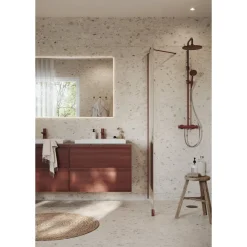 Kostean tilan boordi Aquarelle Breccia Stone Beige Märkätilan Muovimatot|Märkätilan Tapetit
