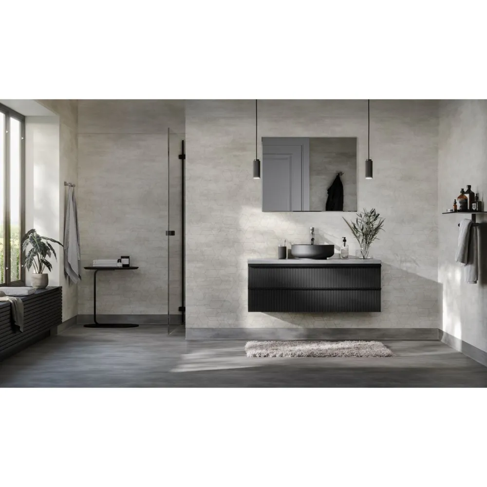 Online Kostean tilan tapetti Aquarelle Connect Grey Märkätilan Muovimatot|Märkätilan Tapetit