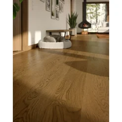 Clearance Kovetettu puulattia Tammi Tullstorp 3.0 Terra Brown, harjattu, mattalakattu, eri kokoja Kovapuulattiat