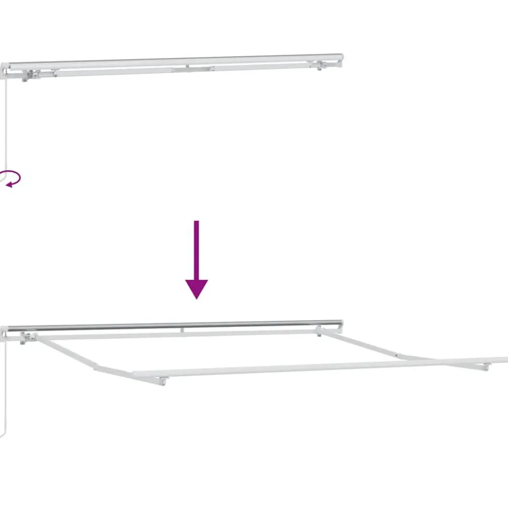 Käsin kelattava markiisi antrasiitti/valkoinen 300x250 cm (16038)*FinePRICE Clearance