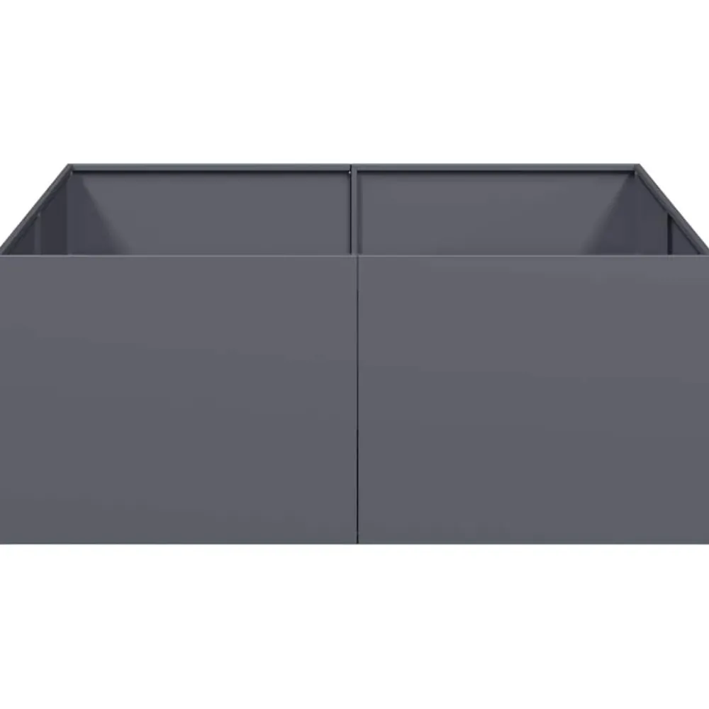 Kukkalaatikko antrasiitti 100x100x40 cm teräs (60817)*FinePRICE Discount