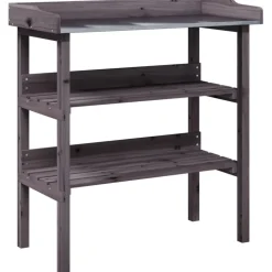 Best Kukkapöytä hyllyillä harmaa 78x38x82,5 cm, kuusi Terassin Sisustus|Terassin Sisustus