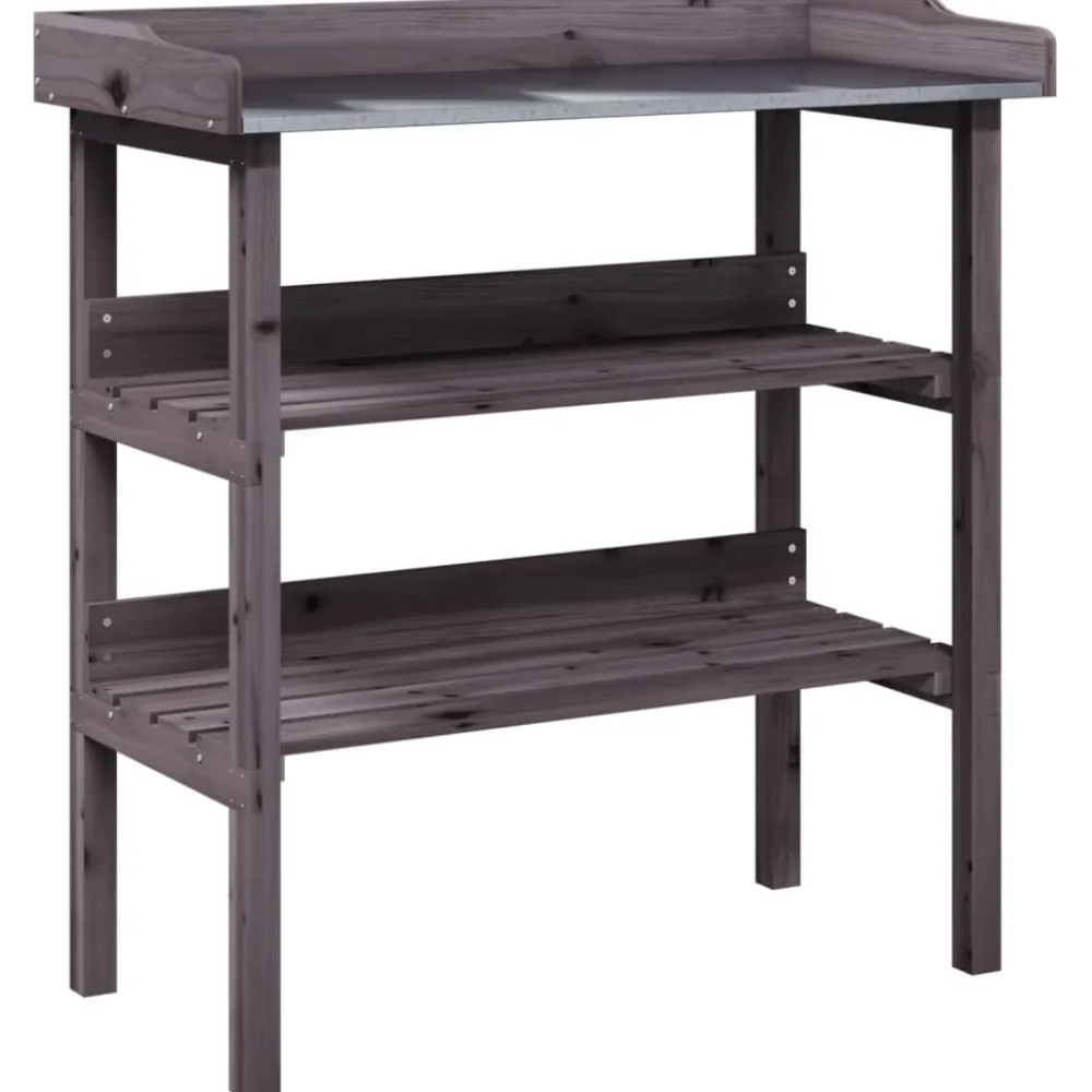 Best Kukkapöytä hyllyillä harmaa 78x38x82,5 cm, kuusi Terassin Sisustus|Terassin Sisustus