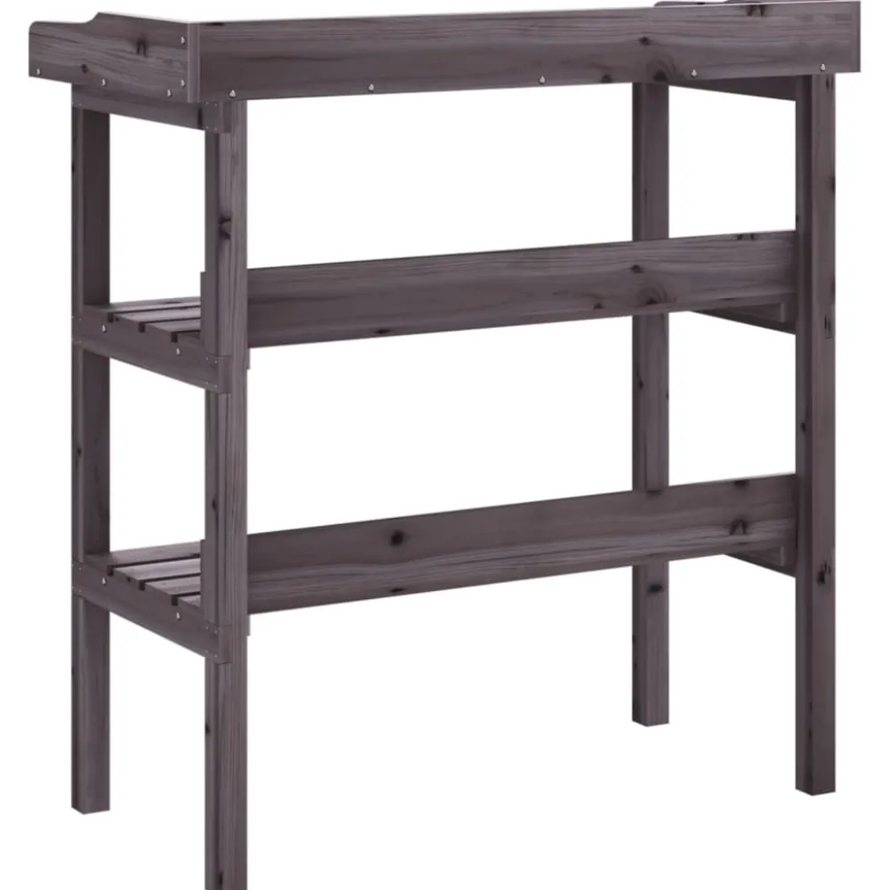 Best Kukkapöytä hyllyillä harmaa 78x38x82,5 cm, kuusi Terassin Sisustus|Terassin Sisustus