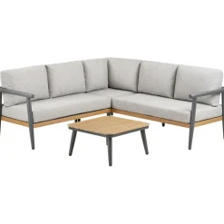 Outlet Kulmasohva terassille Comillas, 5-istuttava, pehmusteilla, harmaa Ulkosohvat
