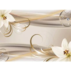Kuvatapetti Lilies and The Gold Spirals eri kokoja*Artgeist Hot