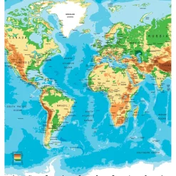 Kuvatapetti Dimex World Map, 225x250cm, monivärinen*Tapetit.fi Outlet