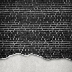 Best Kuvatapetti Well-Worn Brick Wall Black, tiiliseinä, non-woven, mittatilaus Mittatilaustapetit