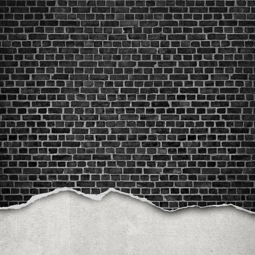 Best Kuvatapetti Well-Worn Brick Wall Black, tiiliseinä, non-woven, mittatilaus Mittatilaustapetit