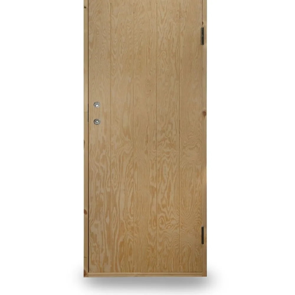 Kylmävaraston ovi Ljusdal 80x190cm oikea, käsittelemätön urajyrsitty vaneri*JABO