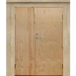 Kylmävaraston pariovi Ljusdal 130x190cm, käsittelemätön urajyrsitty vaneri*JABO Best