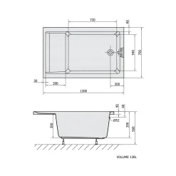 Discount Kylpyamme Jazz 1200x750 mm, valkoinen Kylpyammeet