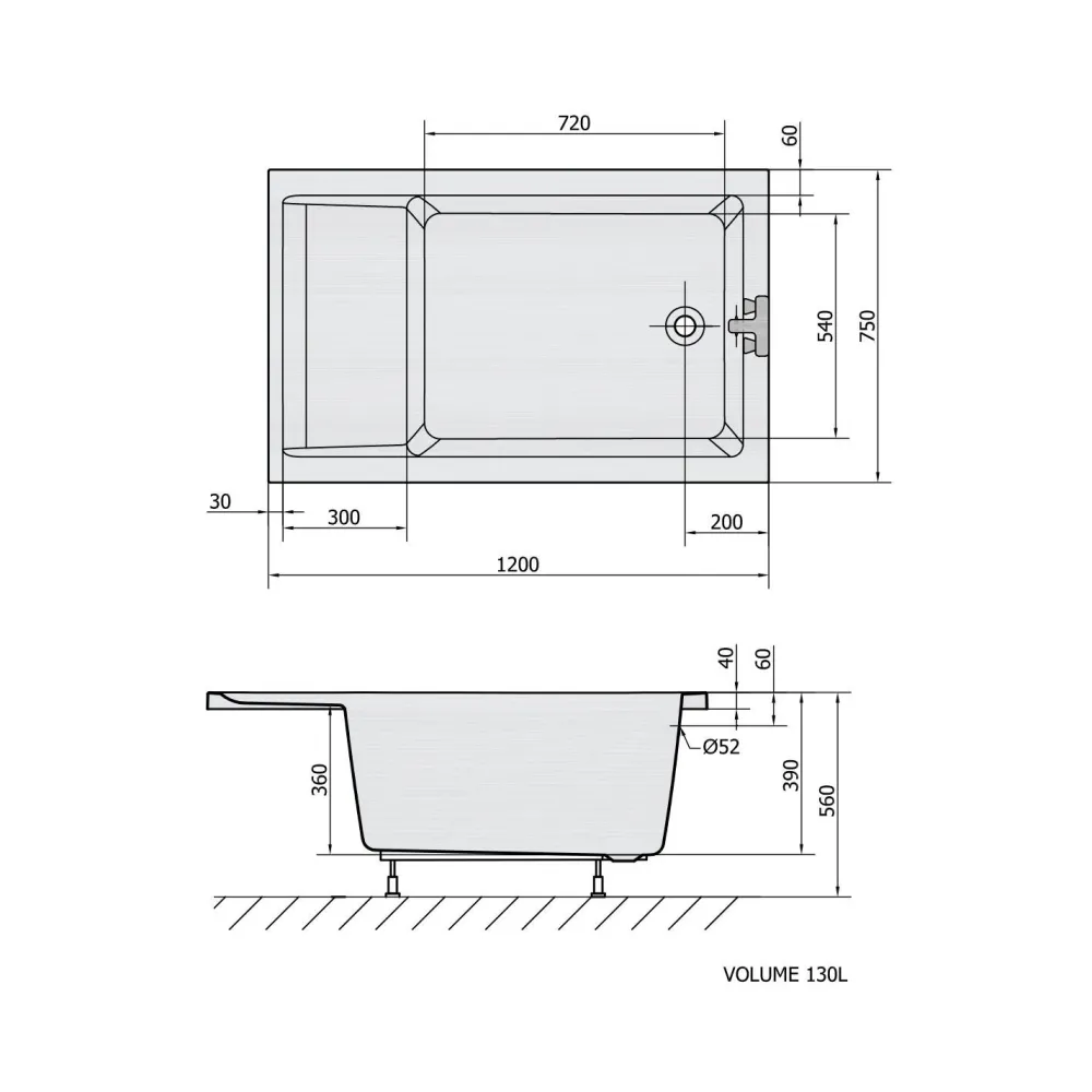 Discount Kylpyamme Jazz 1200x750 mm, valkoinen Kylpyammeet