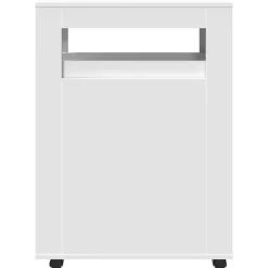 Clearance Kylpyhuoneen kaappi kapea pyörillä valkoinen tekninen puu (55268) Kylpyhuoneen Kaapit