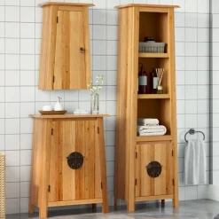 Kylpyhuoneen kaappisarja 3-osainen täysi mänty (23455)*FinePRICE Hot