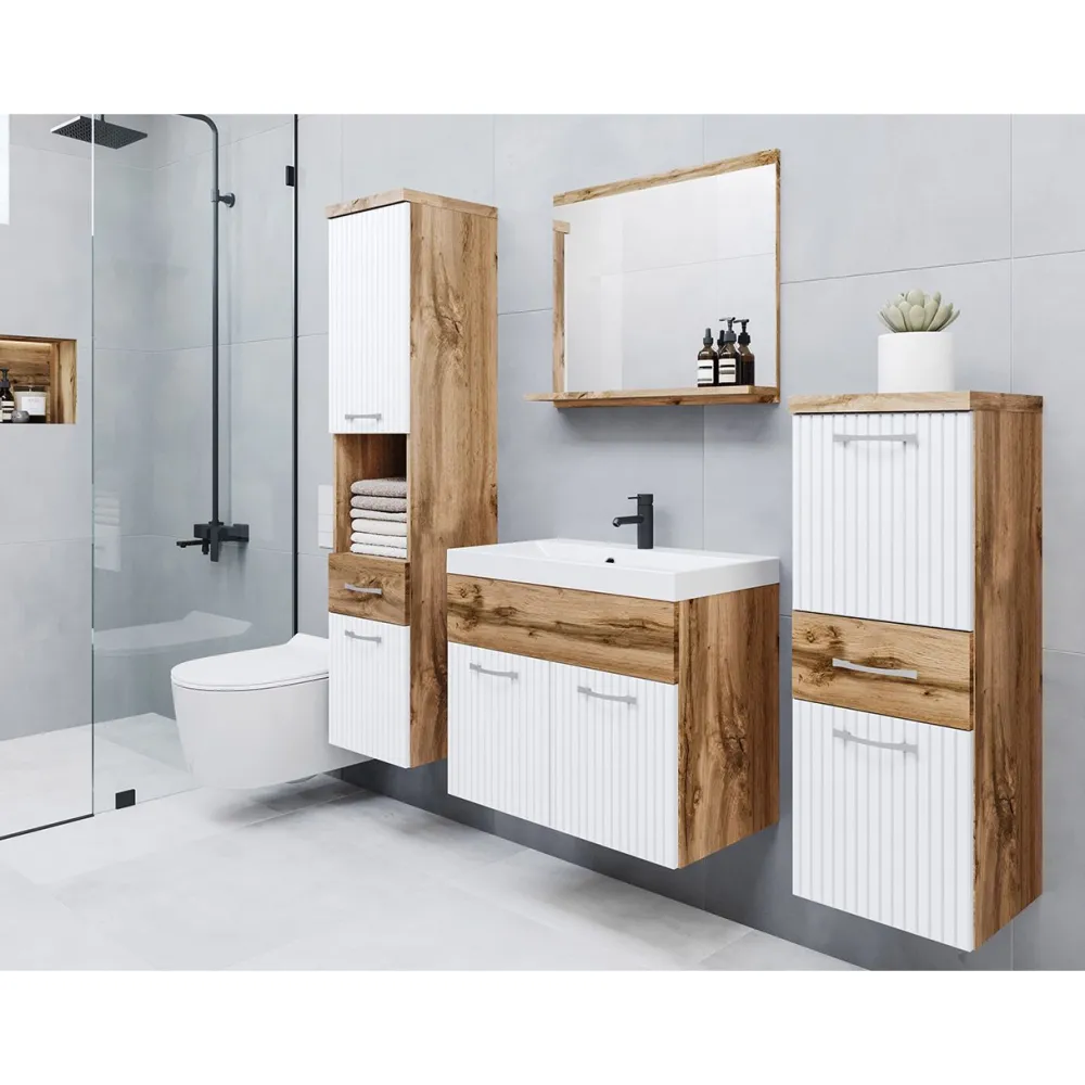 Kylpyhuoneen kalusteryhmä pesualtaalla ALBA MDF, beige/valkoinen (6241)*Nomla Discount