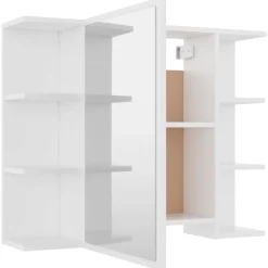 Kylpyhuoneen kalustesarja 3-osainen, lastulevy, korkea, eri värejä*FinePRICE Outlet