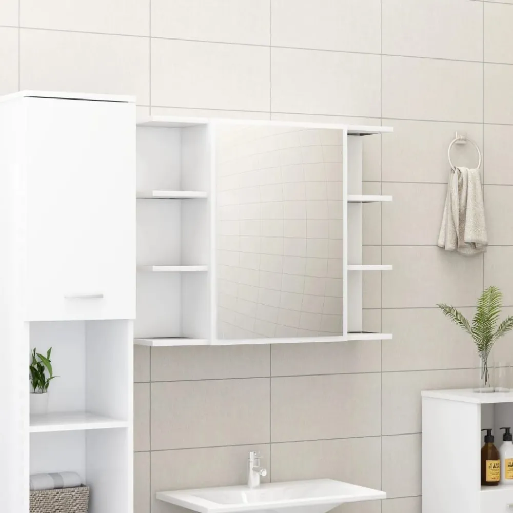 Kylpyhuoneen kalustesarja 3-osainen, lastulevy, korkea, eri värejä*FinePRICE Outlet
