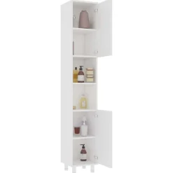 Kylpyhuoneen kalustesarja 3-osainen, lastulevy, korkea, eri värejä*FinePRICE Outlet