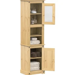 Discount Kylpyhuoneen korkea kaappi Corona 50x40x185 cm täysi mänty (02792) Kylpyhuoneen Kaapit