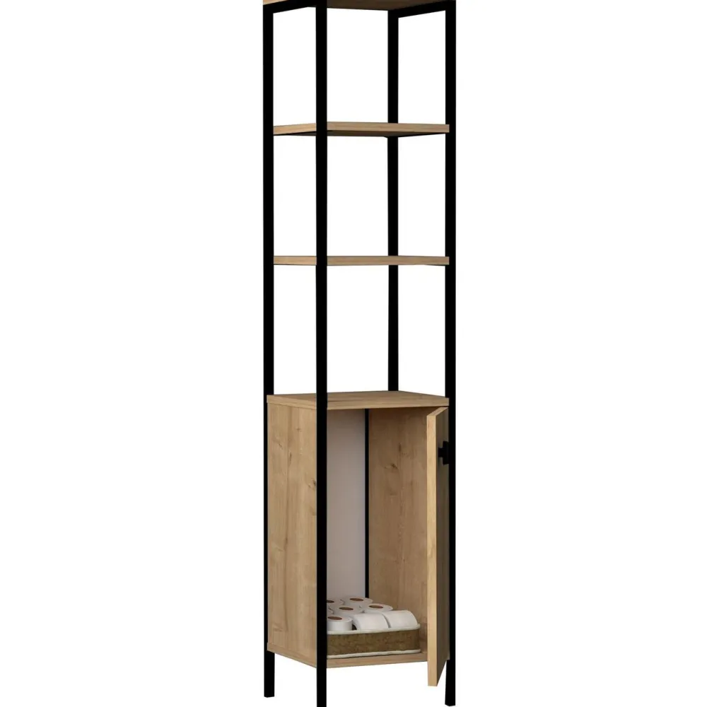 Hot Kylpyhuoneen korkea kaappi Derin, korkeus 161.8cm, ruskea Kylpyhuoneen Kaapit
