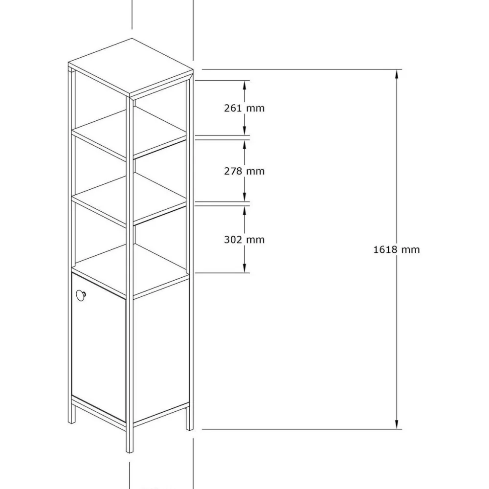 Hot Kylpyhuoneen korkea kaappi Derin, korkeus 161.8cm, ruskea Kylpyhuoneen Kaapit