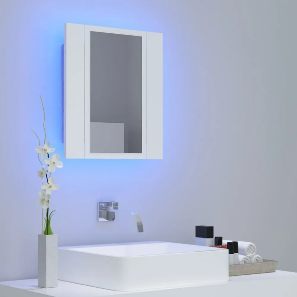 Kylpyhuoneen LED peilikaappi, valkoinen, 40x12x45 cm*FinePRICE Online