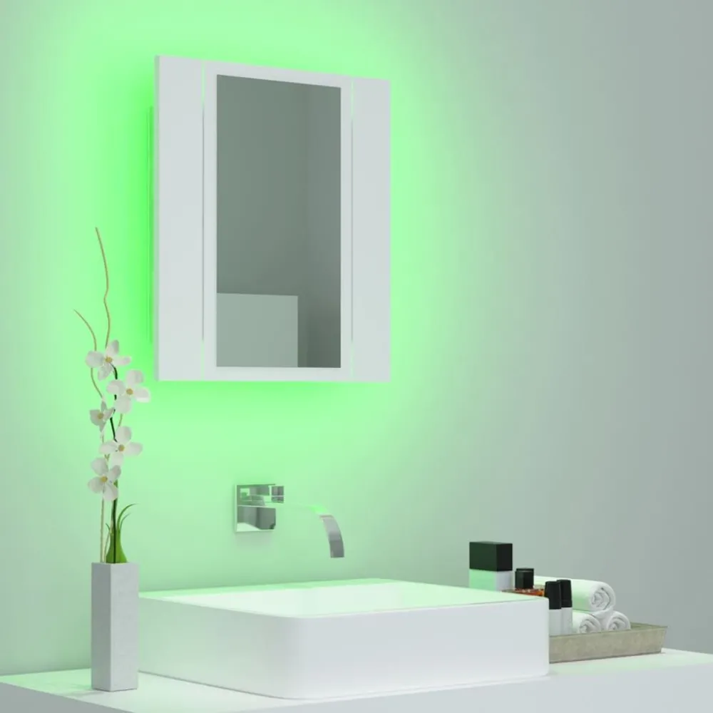 Kylpyhuoneen LED peilikaappi, valkoinen, 40x12x45 cm*FinePRICE Online