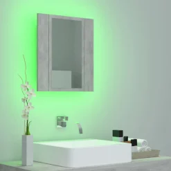 Outlet Kylpyhuoneen LED peilikaappi, betoninharmaa, 40x12x45 cm Peilikaapit