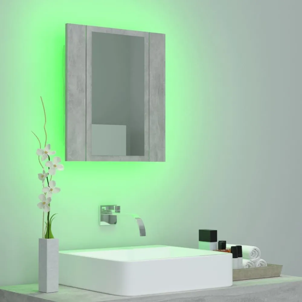 Outlet Kylpyhuoneen LED peilikaappi, betoninharmaa, 40x12x45 cm Peilikaapit