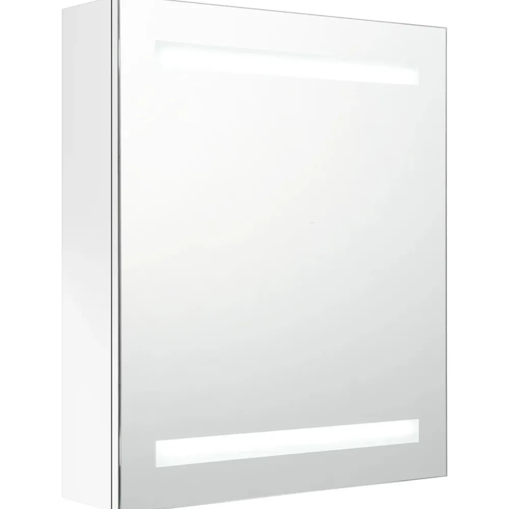 Hot Kylpyhuoneen LED-Peilikaappi kiiltävä valkoinen 50x14x60 cm (26486) Peilikaapit