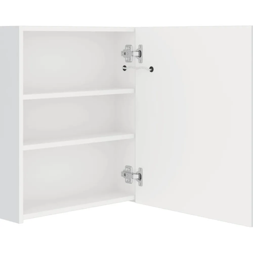 Hot Kylpyhuoneen LED-Peilikaappi kiiltävä valkoinen 50x14x60 cm (26486) Peilikaapit