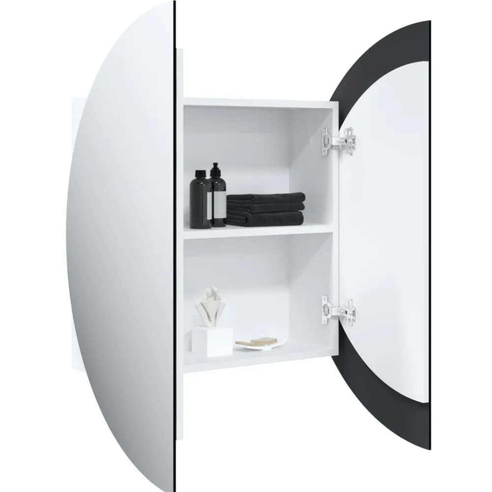 Kylpyhuoneen peilikaappi ja pyöreä peili LED-valoilla, useita kokoja ja värejä (14011)*FinePRICE Outlet