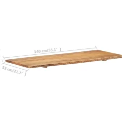 Kylpyhuoneen peilipöydän levy täysi akaasiapuu 140x55x2.5 cm*FinePRICE New